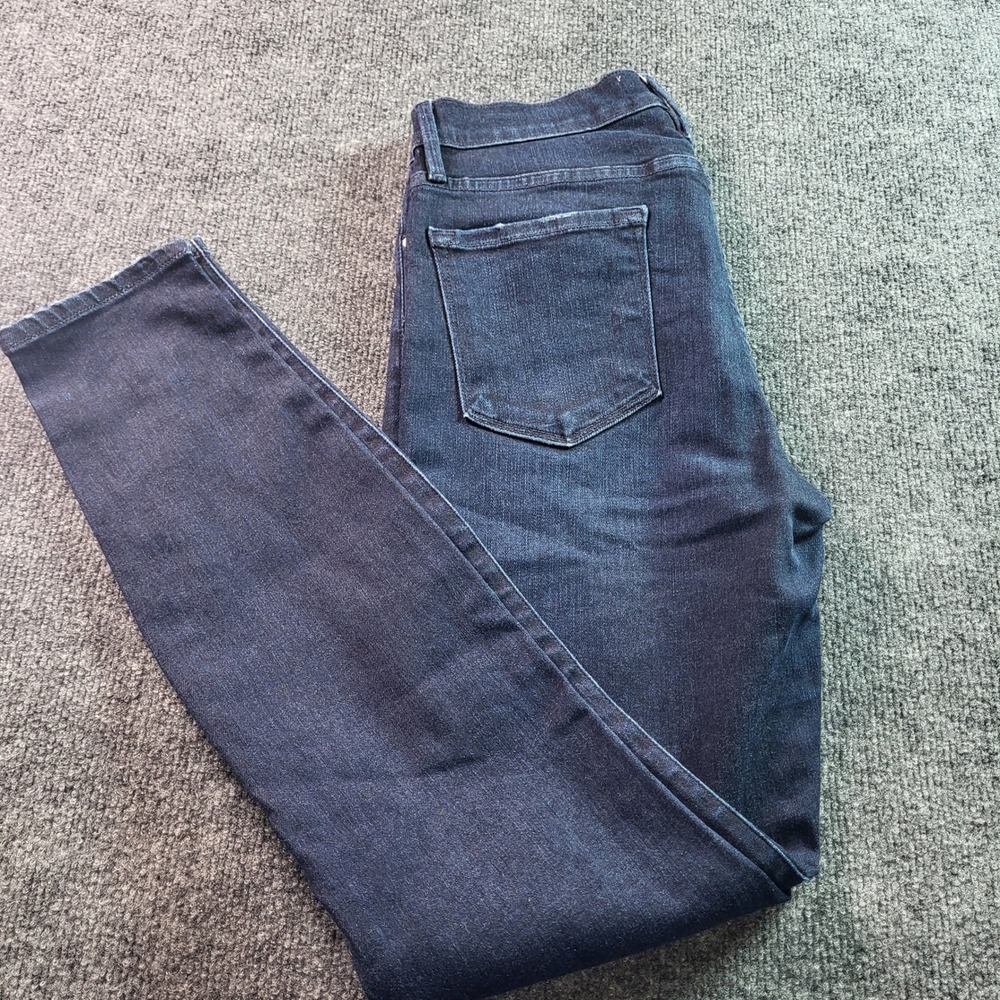 Frame Denim Le Skinny de Jeanne Women's Jeans Dark Wash Size 29 Slit Hem